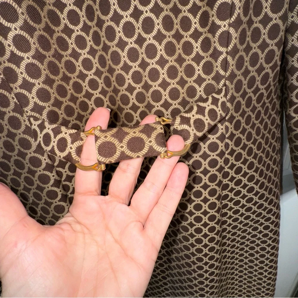 Sigrid Olsen Long Blazer Single Breasted Brown Gold Vintage - Picture 10 of 17